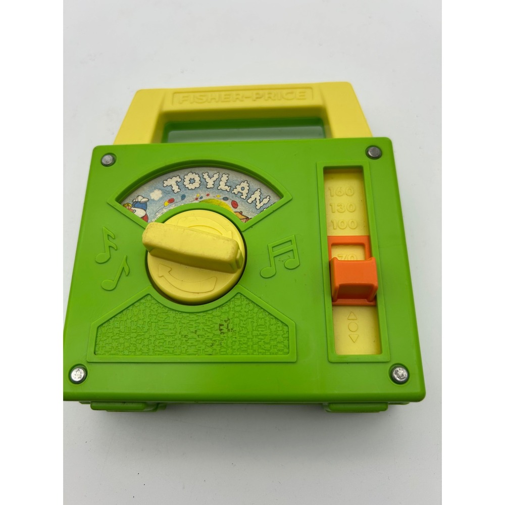 Vintage 1983 Fisher-Price Toyland Musical Radio 795 Green Wind Up Toy - Picture 2 of 10